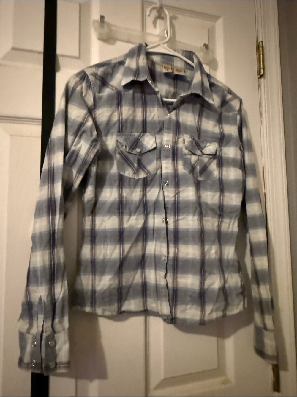 CO Light Blue and White Plaid Button-Down Shirt
